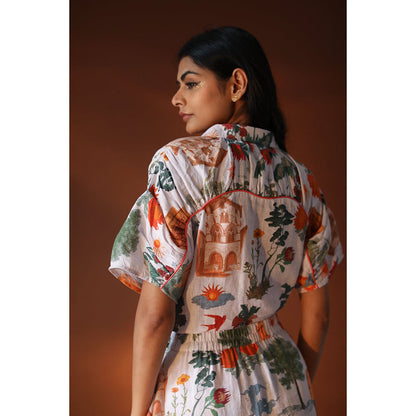 Pozruh By Aiman Crescent White Top
