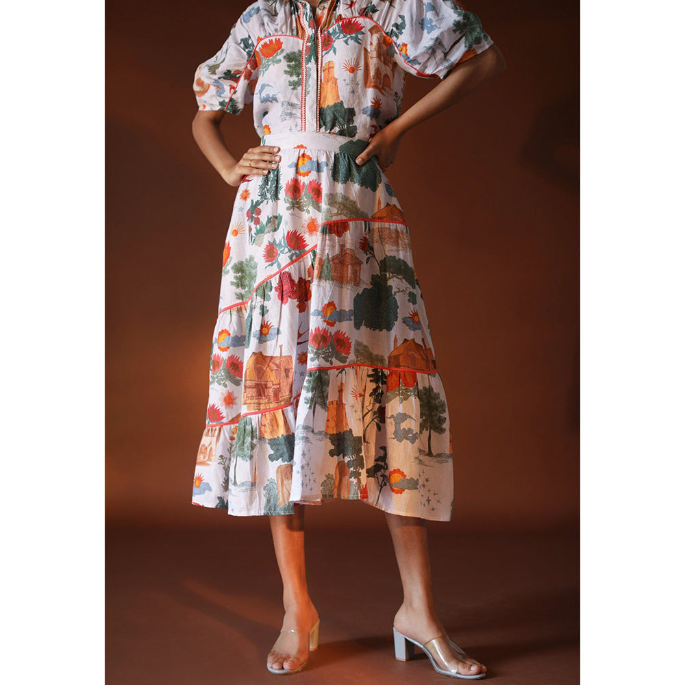 Pozruh By Aiman Cresent White Skirt