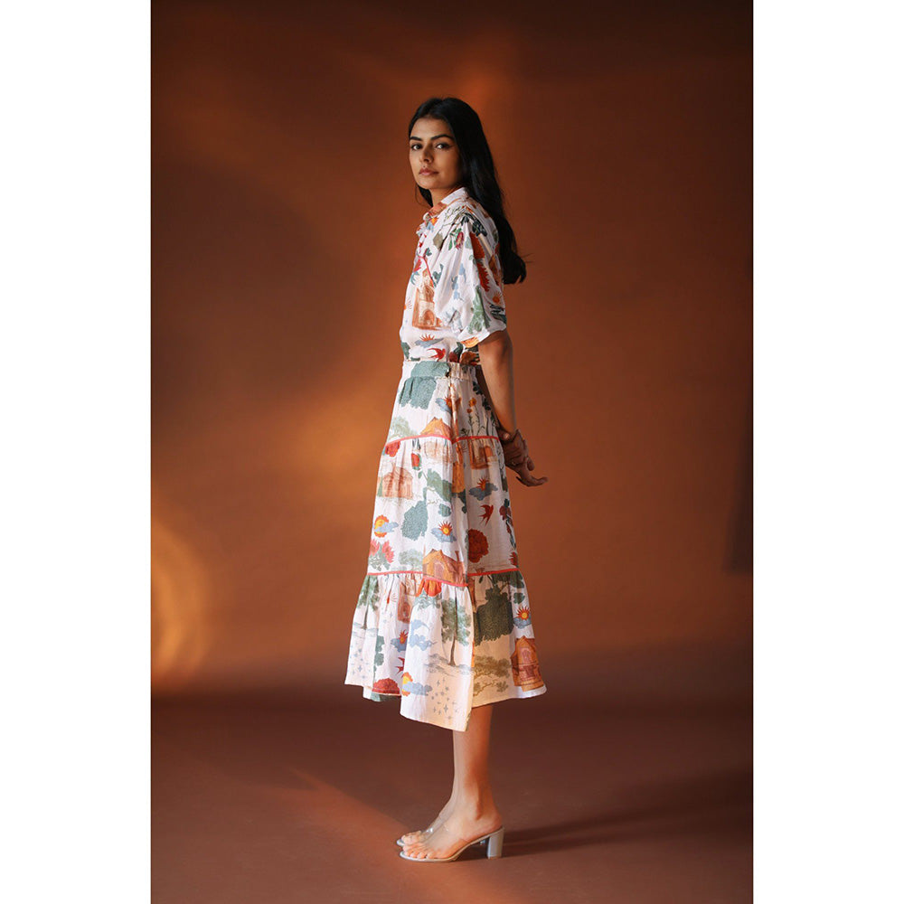 Pozruh By Aiman Cresent White Skirt