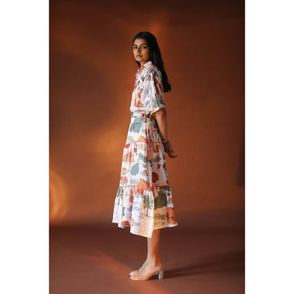 Pozruh By Aiman Cresent White Skirt