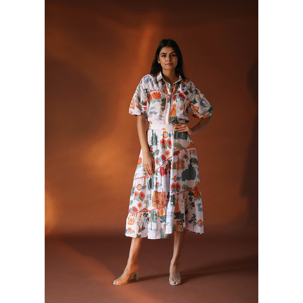 Pozruh By Aiman Cresent White Skirt