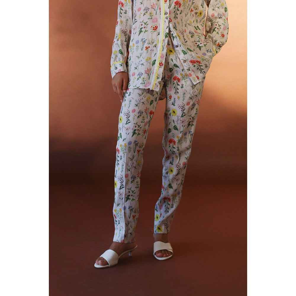 Pozruh By Aiman Mona White Trouser Pants