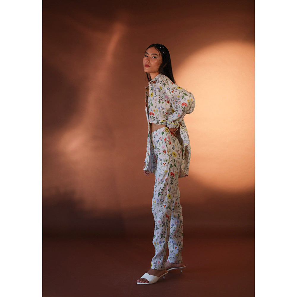 Pozruh By Aiman Mona White Trouser Pants