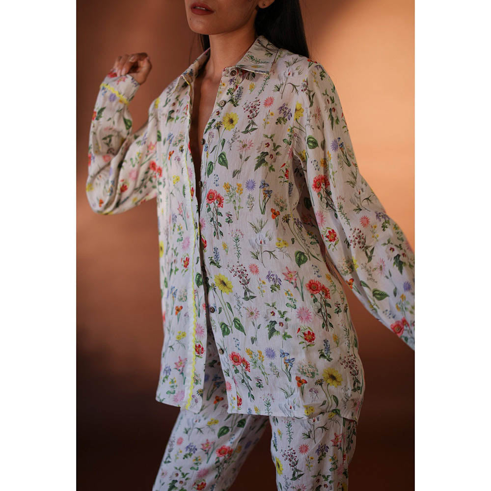 Pozruh By Aiman Mona White Trouser Pants