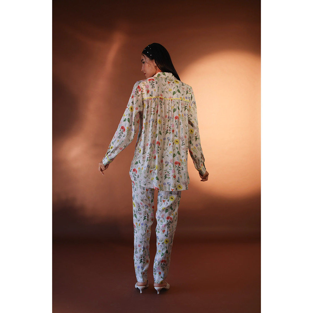 Pozruh By Aiman Mona White Trouser Pants