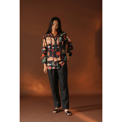 Pozruh By Aiman Mercury Black Shirt Top