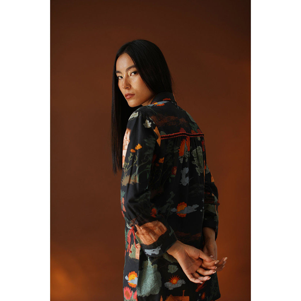 Pozruh By Aiman Mercury Black Shirt Top