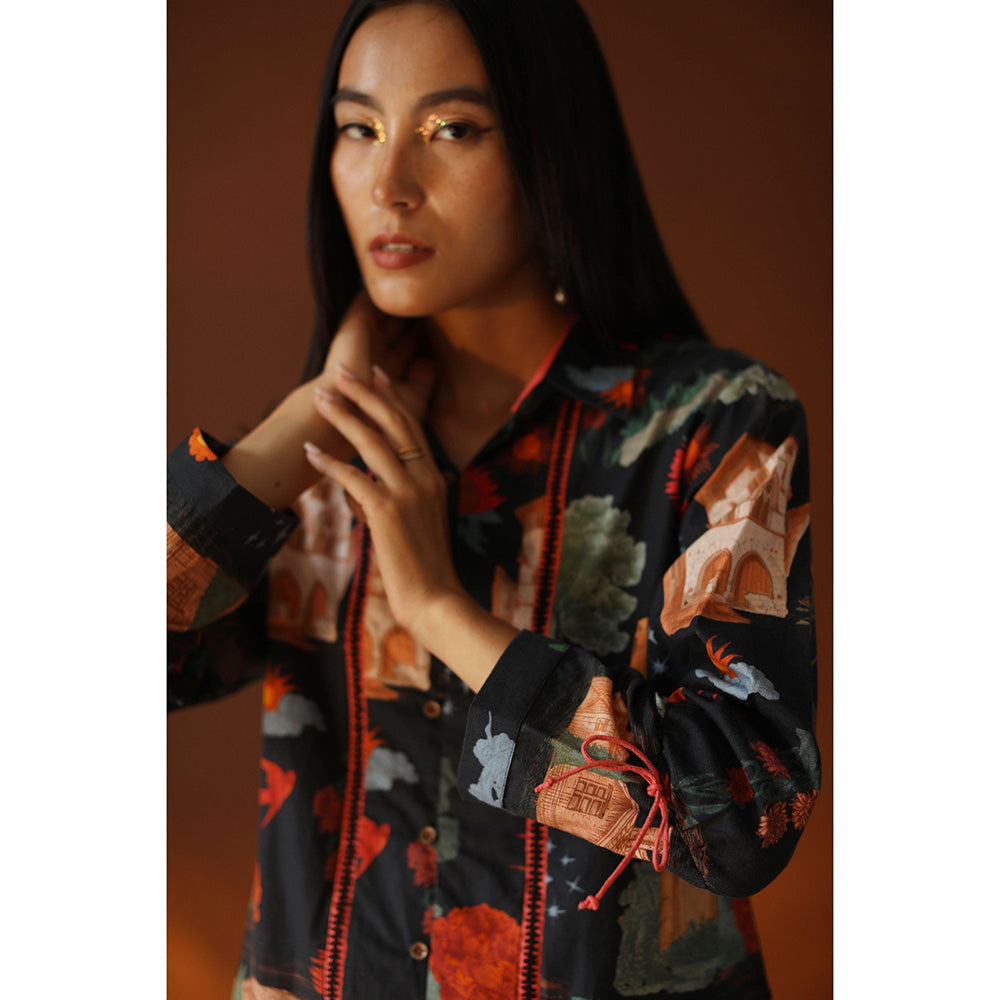 Pozruh By Aiman Mercury Black Shirt Top