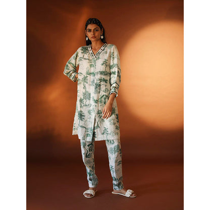 Pozruh By Aiman Sidra White Tunic Dress