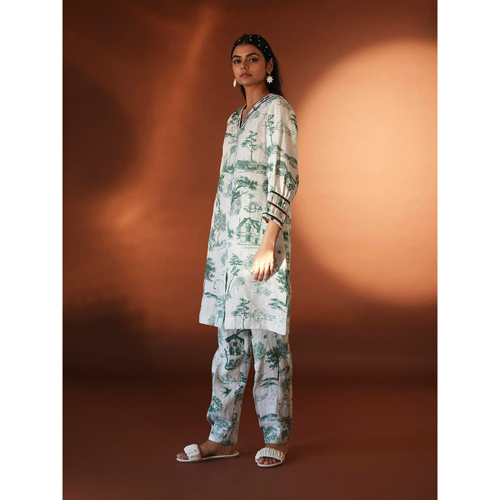 Pozruh By Aiman Sidra White Tunic Dress