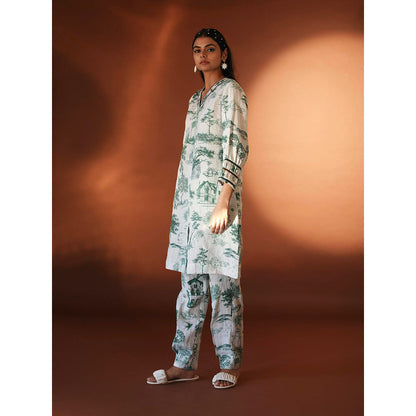 Pozruh By Aiman Sidra White Tunic Dress