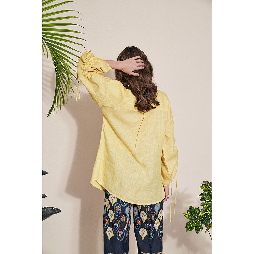 Pozruh By Aiman Billie Draw String Shirt Yellow