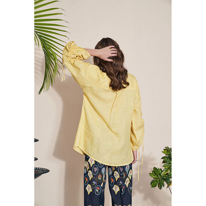 Pozruh By Aiman Billie Draw String Shirt Yellow