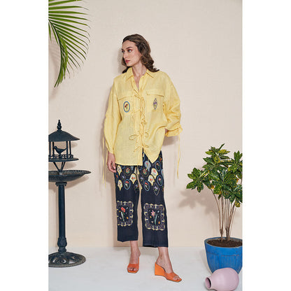 Pozruh By Aiman Billie Draw String Shirt Yellow