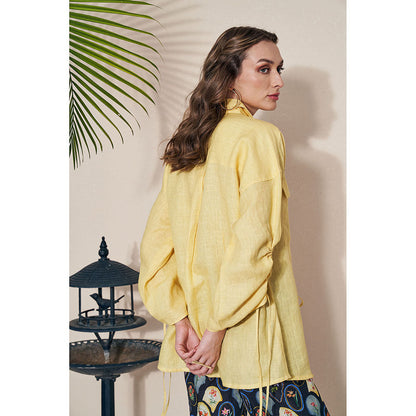 Pozruh By Aiman Billie Draw String Shirt Yellow