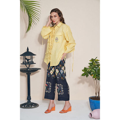 Pozruh By Aiman Billie Draw String Shirt Yellow