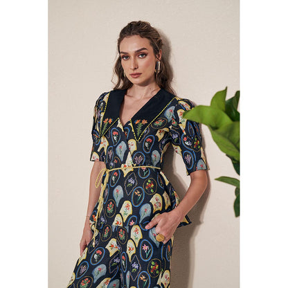 Pozruh By Aiman Raven Top & Raven Pants with Belt Co-Ord (Set of 3)