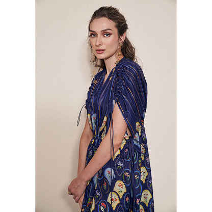 Pozruh By Aiman Mynah Navy Blue Maxi Dress