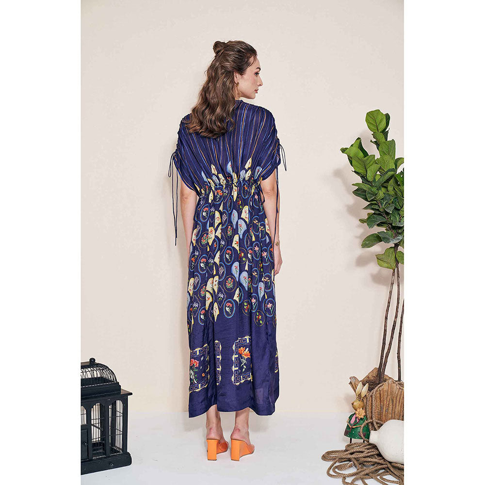 Pozruh By Aiman Mynah Navy Blue Maxi Dress