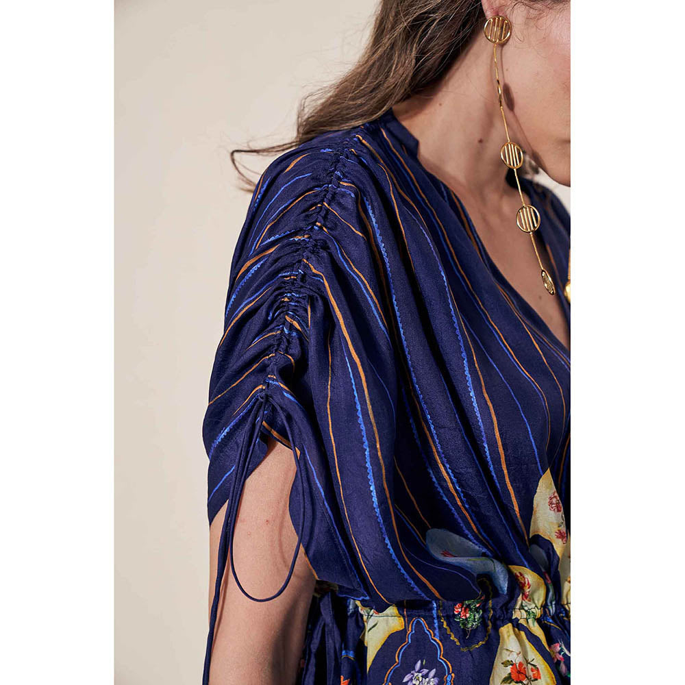 Pozruh By Aiman Mynah Navy Blue Maxi Dress