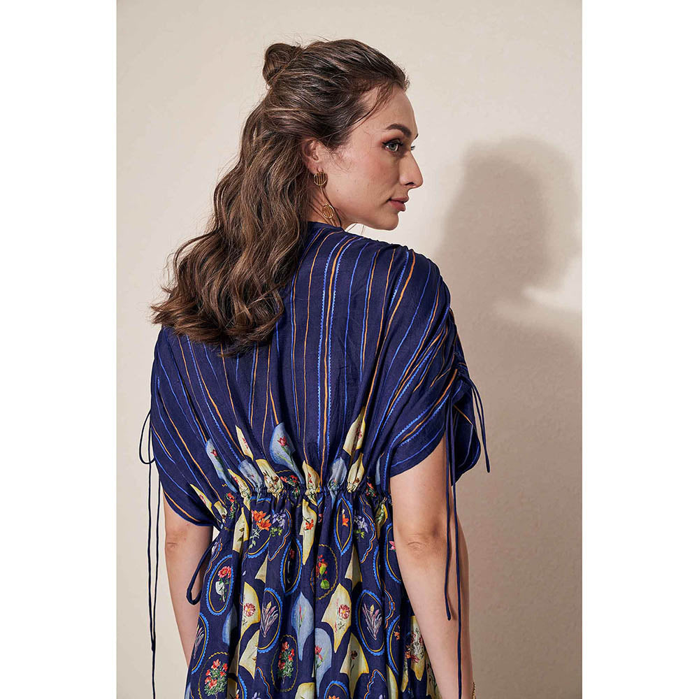 Pozruh By Aiman Mynah Navy Blue Maxi Dress