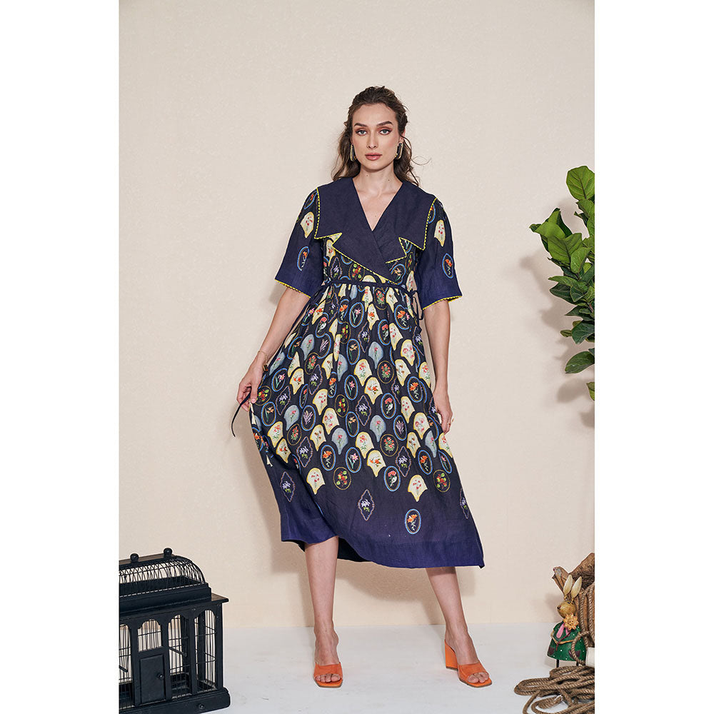 Pozruh By Aiman Stellar Jay Collared Midi Dress