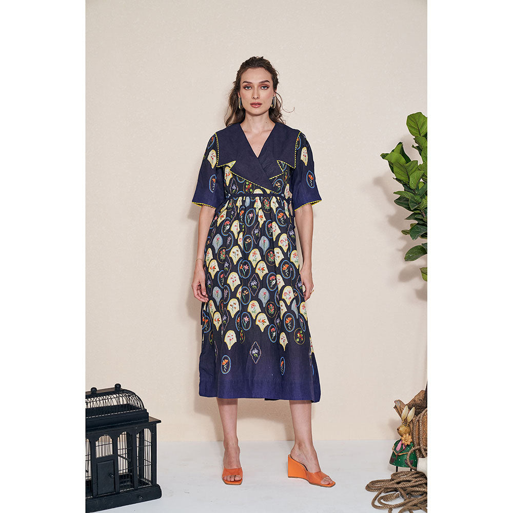 Pozruh By Aiman Stellar Jay Collared Midi Dress
