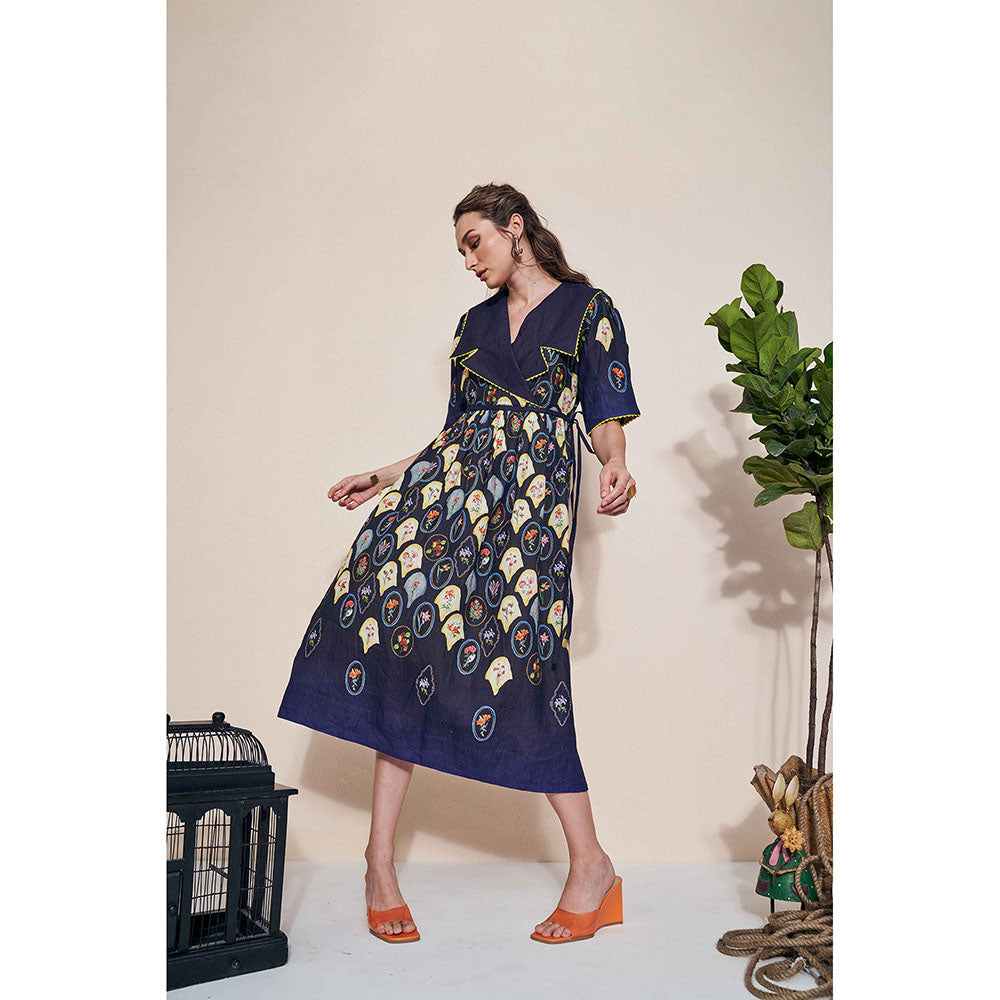 Pozruh By Aiman Stellar Jay Collared Midi Dress