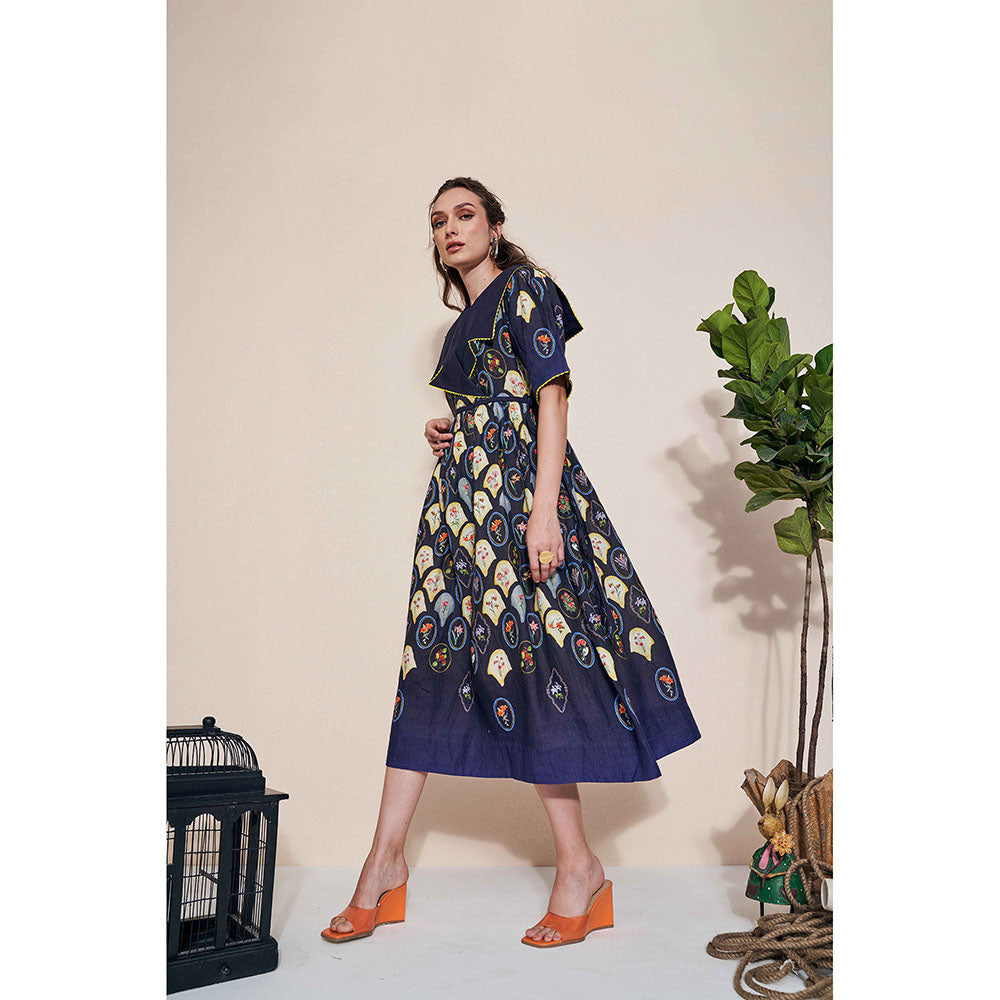 Pozruh By Aiman Stellar Jay Collared Midi Dress