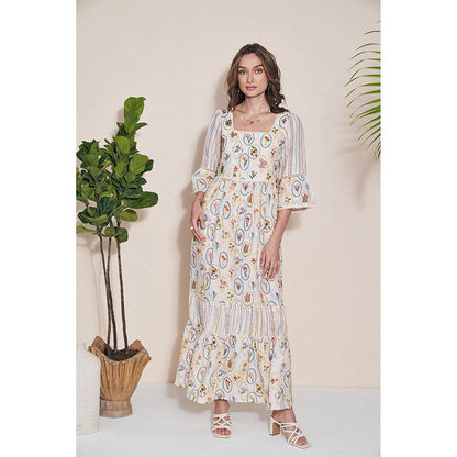 Pozruh By Aiman Adelie Zipped Printed Maxi Dress
