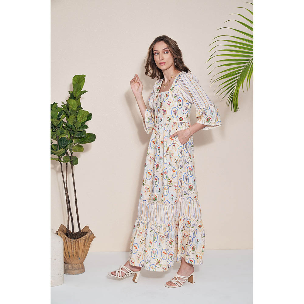Pozruh By Aiman Adelie Zipped Printed Maxi Dress