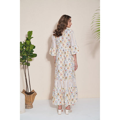 Pozruh By Aiman Adelie Zipped Printed Maxi Dress