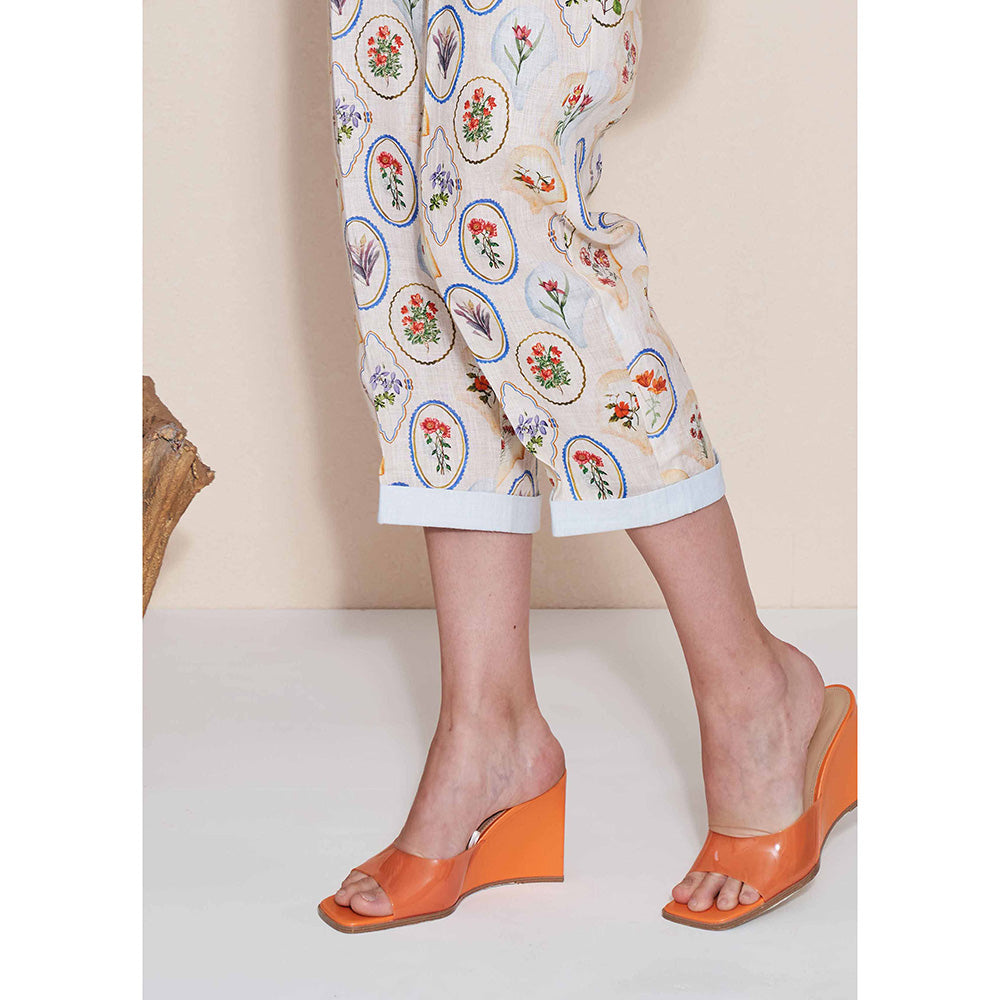Pozruh By Aiman Nigel Off White Printed Pants