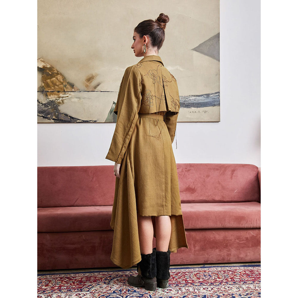 Pozruh By Aiman Phoenix Brown Crop Jacket