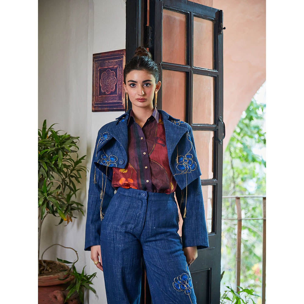 Pozruh By Aiman Phoenix Denim Crop Jacket