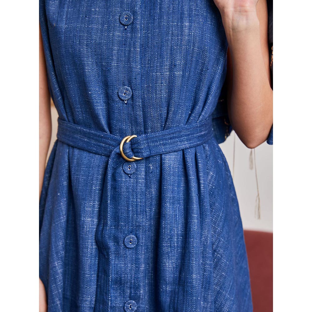 Pozruh By Aiman Phoenix Denim Asymmetric Dress