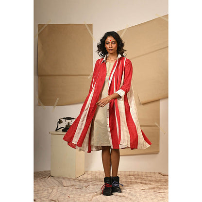 PRATHAA Red Checks Dress