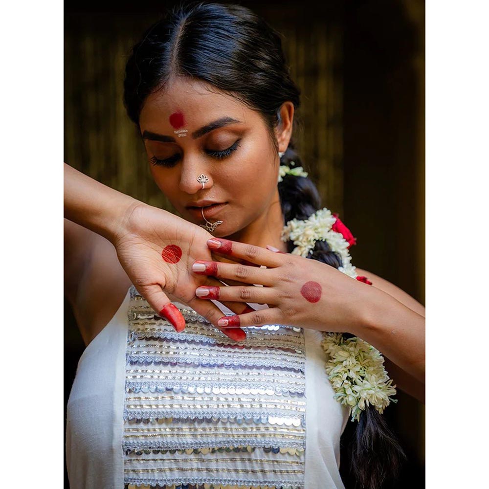 PRATHAA Ehsaas Ruhani Spaghetti White Dress