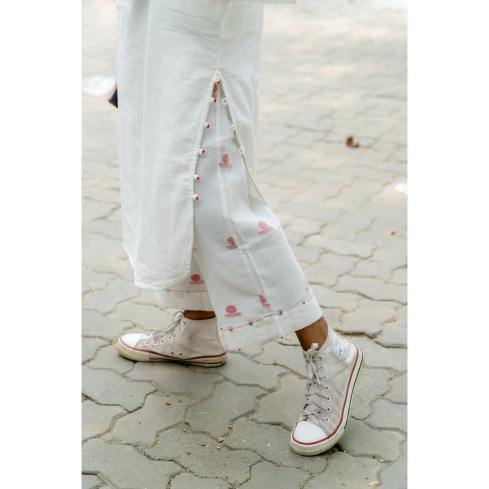 PRATHAA White Women Tunic with Pant