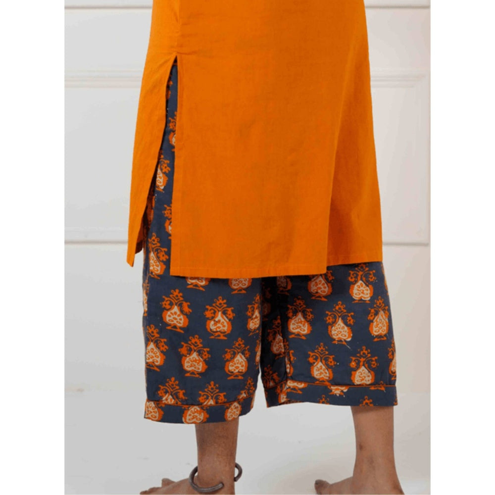 PRATHAA Taal Ojas Burnt Orange Solid Kurta with Pant