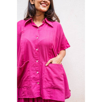 PRATHAA Aastey : Set - Pink Mul Kaftan Dhoti