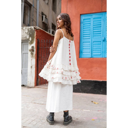 PRATHAA Set : Frill Top And Lungi Skirt - Shvet