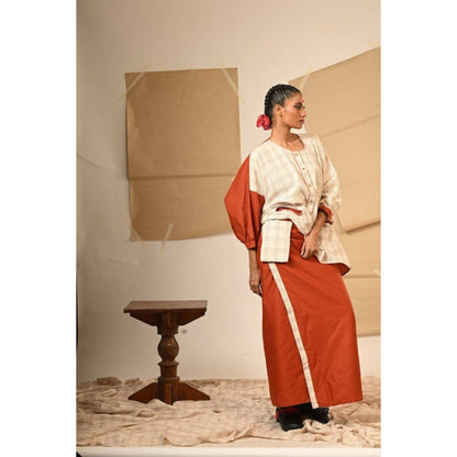 PRATHAA Set : Kaftan Shirt With Skirt - Taana Baana