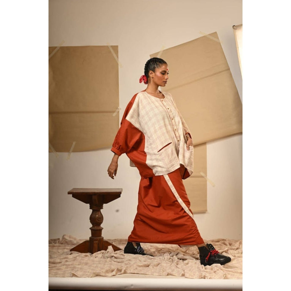 PRATHAA Set : Kaftan Shirt With Skirt - Taana Baana