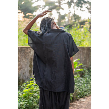 PRATHAA Aastey : Set - Black Mul Kaftan Dhoti