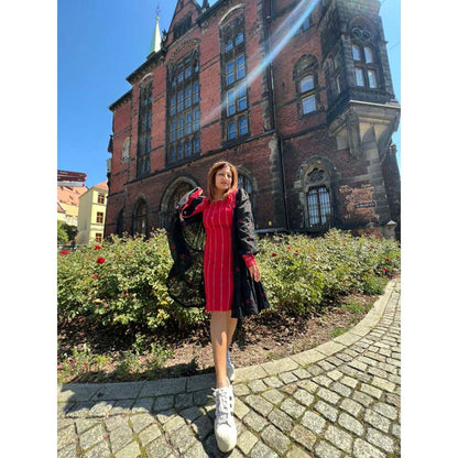 PRATHAA Kaali - Jamdani Three Tier Flare Dress