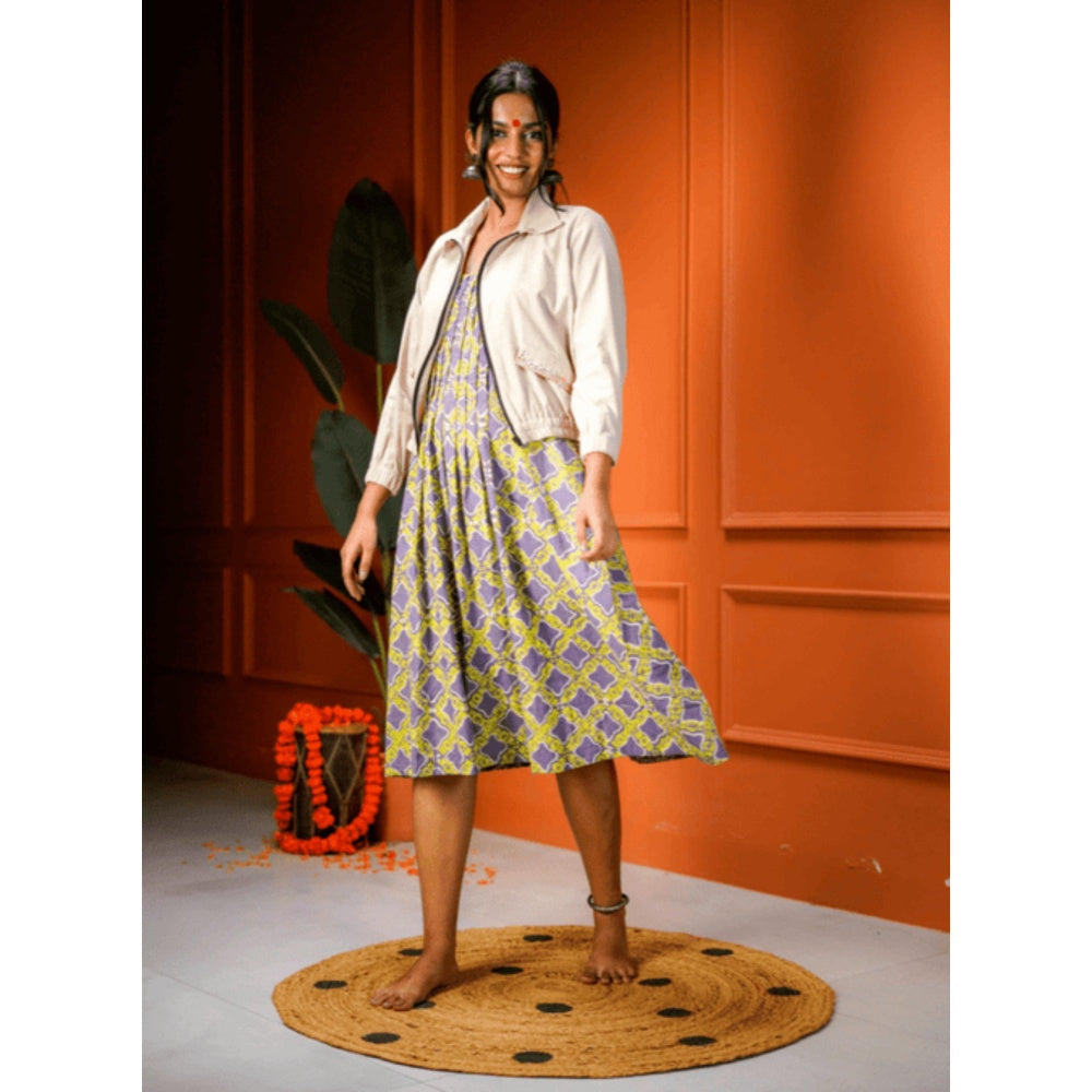 PRATHAA Taal Raga Set - Printed Dress and Jacket