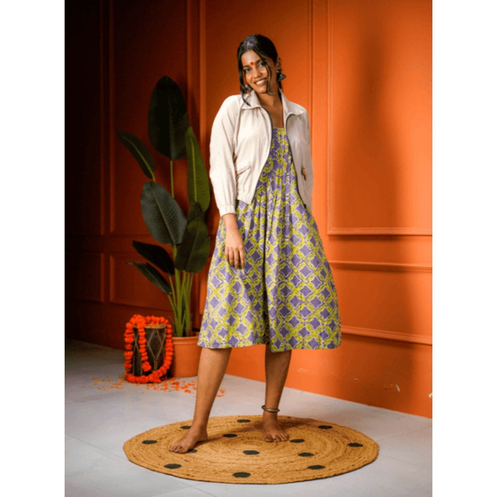 PRATHAA Taal Raga Set - Printed Dress and Jacket