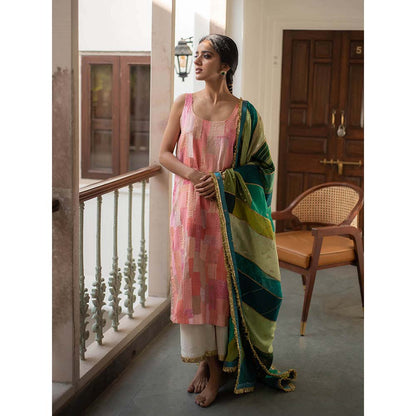 PRIYANKA RAAJIV Midori - Green Upcycled Patchwork Dupatta