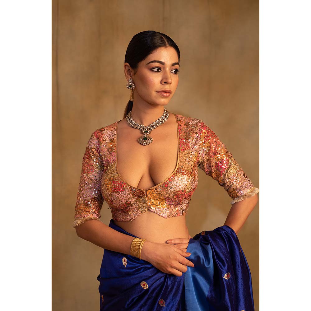 PRIYANKA RAAJIV Gauransh Embellished Scoop Neck Stitched Blouse